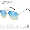imageThe Fresh Classic Metal Frame Oceanic Color Lens Aviator Sunglasses Gift Box3silver