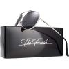 imageThe Fresh Classic Metal Frame Polarized Lens Aviator Sunglasses with Gift BoxAv103silverspring Hinges