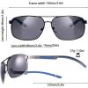 imageThe Fresh Classic Retro Metal Frame Polarized Sunglasses Rectangular Sun Glasses96402gun Greyblue Temple