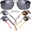 imageThe Fresh Classic Retro Metal Frame Polarized Sunglasses Rectangular Sun Glasses96402gun Greyblue Temple