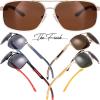 imageThe Fresh Classic Retro Metal Frame Polarized Sunglasses Rectangular Sun Glasses96404goldbrown Temple