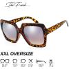 imageThe Fresh Classic Square Oversized Frame Sunglasses Retro Fashion Designer Collection4tortoise