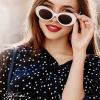 imageThe Fresh Clout Goggles Oval Mod Retro Vintage Kurt Cobain Inspired Sunglasses Round Lens Gift Box5shiny White