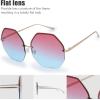 imageThe Fresh Fashion Designer Huge Hexagon Metal frame Ocean Colored Lens Sunglasses Gift Box1gold