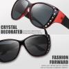 imageThe Fresh Fit Over Glasses Rhinestone Polarized Sunglasses for Women FR1F5610  Leather Eyeglasses CaseF5610p01 Crystal Black Light Burgundy  Grey