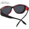 imageThe Fresh Fit Over Glasses Rhinestone Polarized Sunglasses for Women FR1F5610  Leather Eyeglasses CaseF5610p01 Crystal Black Light Burgundy  Grey