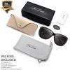 imageThe Fresh Fit Over Glasses Rhinestone Polarized Sunglasses for Women FR1F5610  Leather Eyeglasses CaseF5610p01 Crystal Black Light Burgundy  Grey
