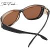 imageThe Fresh Fit Over Glasses Rhinestone Polarized Sunglasses for Women FR1F5610  Leather Eyeglasses CaseF5610p02 Crystal Brown  Brown