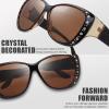 imageThe Fresh Fit Over Glasses Rhinestone Polarized Sunglasses for Women FR1F5610  Leather Eyeglasses CaseF5610p02 Crystal Brown  Brown