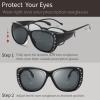 imageThe Fresh Fit Over Glasses Rhinestone Polarized Sunglasses for Women FR1F5610  Leather Eyeglasses CaseF5610p03 Black  Grey