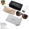 imageThe Fresh Fit Over Glasses Rhinestone Polarized Sunglasses for Women FR1F5610  Leather Eyeglasses CaseF5610p04 Leopard Print  Brown