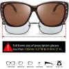 imageThe Fresh Fit Over Glasses Rhinestone Polarized Sunglasses for Women FR1F5610  Leather Eyeglasses CaseF5610p04 Leopard Print  Brown