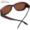 imageThe Fresh Fit Over Glasses Rhinestone Polarized Sunglasses for Women FR1F5610  Leather Eyeglasses CaseF5610p06 Brown Floral Flower Print  Brown