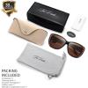 imageThe Fresh Fit Over Glasses Rhinestone Polarized Sunglasses for Women FR1F5610  Leather Eyeglasses CaseF5610p06 Brown Floral Flower Print  Brown