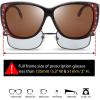 imageThe Fresh Fit Over Glasses Rhinestone Polarized Sunglasses for Women FR1F5610  Leather Eyeglasses CaseF5610p06 Brown Floral Flower Print  Brown