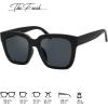 imageThe Fresh Flat Lens Retro Oversized Square Sunglasses for Women1shiny Black