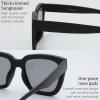 imageThe Fresh Flat Lens Retro Oversized Square Sunglasses for Women1shiny Black