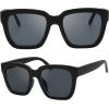 imageThe Fresh Flat Lens Retro Oversized Square Sunglasses for Women1shiny Black