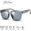 imageThe Fresh Flat Lens Retro Oversized Square Sunglasses for Women4crystal Grey