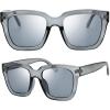 imageThe Fresh Flat Lens Retro Oversized Square Sunglasses for Women4crystal Grey