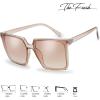 imageThe Fresh Flat Lens Retro Oversized Square Sunglasses for Women732503 Light Brown