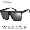 imageThe Fresh Flat Top Square One Piece Sunglasses Sunnies Shades Goggle Siamese Lens735801 Shiny Black  Grey