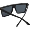 imageThe Fresh Flat Top Square One Piece Sunglasses Sunnies Shades Goggle Siamese Lens735801 Shiny Black  Grey