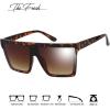 imageThe Fresh Flat Top Square One Piece Sunglasses Sunnies Shades Goggle Siamese Lens735802 Demi  Brown Gradient