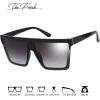 imageThe Fresh Flat Top Square One Piece Sunglasses Sunnies Shades Goggle Siamese Lens735803 Shiny Black  Grey Gradient