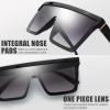 imageThe Fresh Flat Top Square One Piece Sunglasses Sunnies Shades Goggle Siamese Lens735803 Shiny Black  Grey Gradient