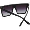 imageThe Fresh Flat Top Square One Piece Sunglasses Sunnies Shades Goggle Siamese Lens735803 Shiny Black  Grey Gradient