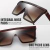 imageThe Fresh Flat Top Square One Piece Sunglasses Sunnies Shades Goggle Siamese Lens735804 Crystal Brown  Brown Gradient