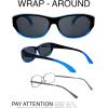 imageThe Fresh HD Polarized Wrap Around Shield Sunglasses for Wide Prescription Glasses Gift BoxF305shiny BlackNavy Blue