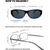 imageThe Fresh HD Polarized Wrap Around Shield Sunglasses for Wide Prescription Glasses Gift BoxF305shiny BlackNavy Blue