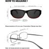 imageThe Fresh HD Polarized Wrap Around Shield Sunglasses for Wide Prescription Glasses Gift BoxF306shiny BlackBlack Red