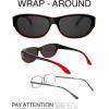 imageThe Fresh HD Polarized Wrap Around Shield Sunglasses for Wide Prescription Glasses Gift BoxF306shiny BlackBlack Red