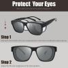 imageThe Fresh High Definition Polarized Wrap Around Shield Sunglasses for Glasses  Leather Eyeglasses Case  FR1F5611PF5611p01matte Black
