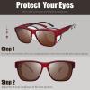 imageThe Fresh High Definition Polarized Wrap Around Shield Sunglasses for Glasses  Leather Eyeglasses Case  FR1F5611PF5611p02burgundy  Brown