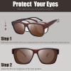 imageThe Fresh High Definition Polarized Wrap Around Shield Sunglasses for Glasses  Leather Eyeglasses Case  FR1F5611PF5611p03crystal Brown  Brown