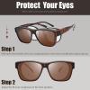 imageThe Fresh High Definition Polarized Wrap Around Shield Sunglasses for Glasses  Leather Eyeglasses Case  FR1F5611PF5611p04matte Tortoise  Brown