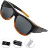 imageThe Fresh High Definition Polarized Wrap Around Shield Sunglasses for Glasses  Leather Eyeglasses CaseF201shiny Black Brown