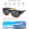 imageThe Fresh High Definition Polarized Wrap Around Shield Sunglasses for Glasses  Leather Eyeglasses CaseF201shiny Black Brown