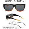 imageThe Fresh High Definition Polarized Wrap Around Shield Sunglasses for Glasses  Leather Eyeglasses CaseF201shiny Black Brown