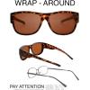 imageThe Fresh High Definition Polarized Wrap Around Shield Sunglasses for Glasses  Leather Eyeglasses CaseF205matte Tortoise