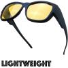 imageThe Fresh High Definition Polarized Wrap Around Shield Sunglasses for Glasses  Leather Eyeglasses CaseF213nrubber Black
