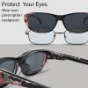 imageThe Fresh High Definition Polarized Wrap Around Shield Sunglasses for Glasses  Leather Eyeglasses CaseF3 Black Floral Flower Print