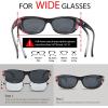 imageThe Fresh High Definition Polarized Wrap Around Shield Sunglasses for Glasses  Leather Eyeglasses CaseF3 Black Floral Flower Print