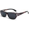 imageThe Fresh High Definition Polarized Wrap Around Shield Sunglasses for Glasses  Leather Eyeglasses CaseF3 Black Floral Flower Print