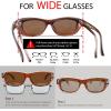 imageThe Fresh High Definition Polarized Wrap Around Shield Sunglasses for Glasses  Leather Eyeglasses CaseF3 Brown Floral Flower Print