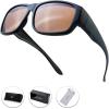 imageThe Fresh High Definition Polarized Wrap Around Shield Sunglasses for Glasses  Leather Eyeglasses CaseF403matte Black